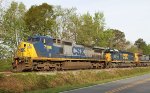 CSX 7396 and others in a siding north of the yard office
